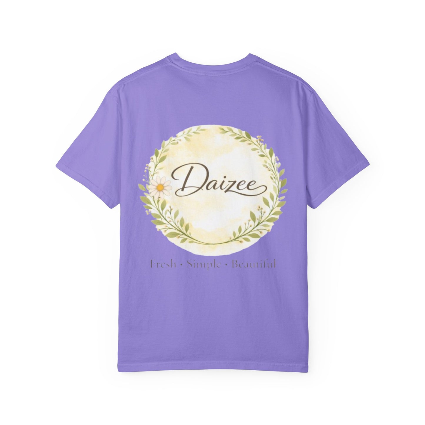 Daizee Floral Logo T-Shirt – "Fresh • Simple • Beautiful" Chest & Back Print