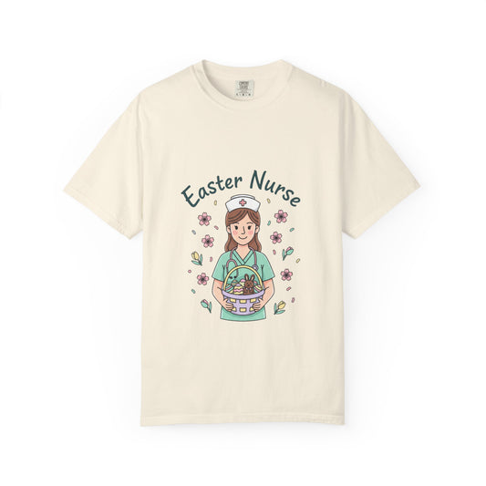 Easter Nurse T-Shirt — "Easter Care" Floral Nursing Tee