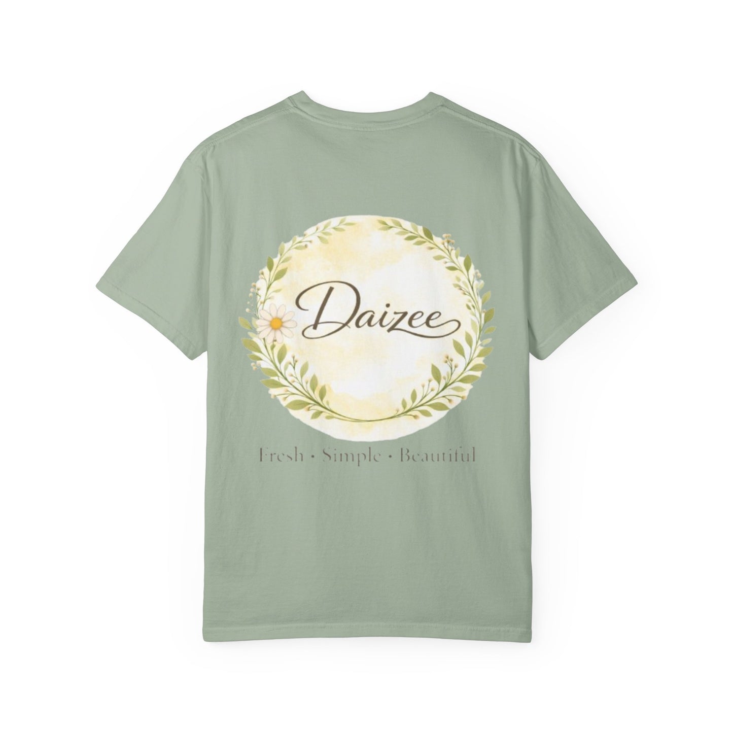 Daizee Floral Logo T-Shirt – "Fresh • Simple • Beautiful" Chest & Back Print