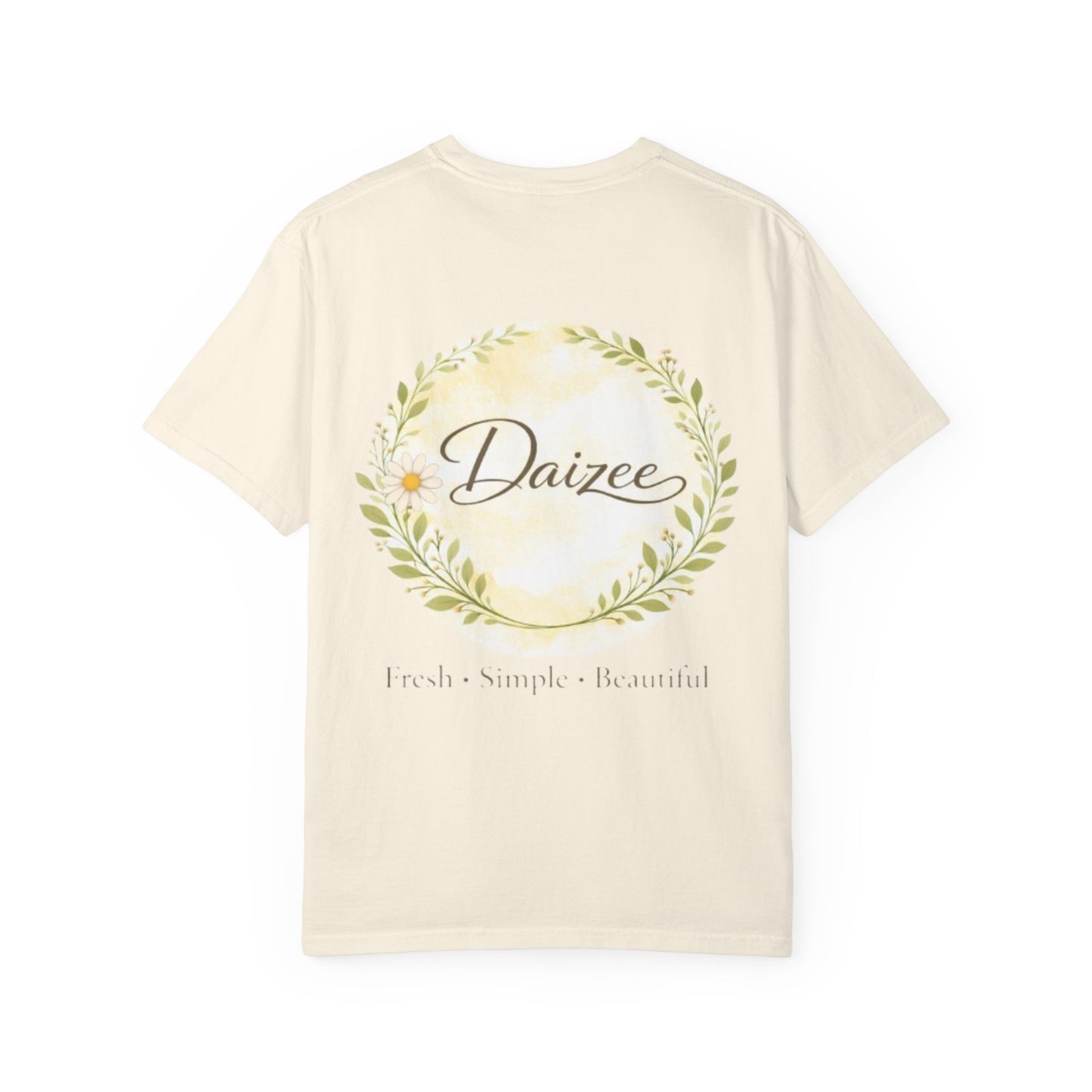 Daizee Floral Logo T-Shirt – "Fresh • Simple • Beautiful" Chest & Back Print