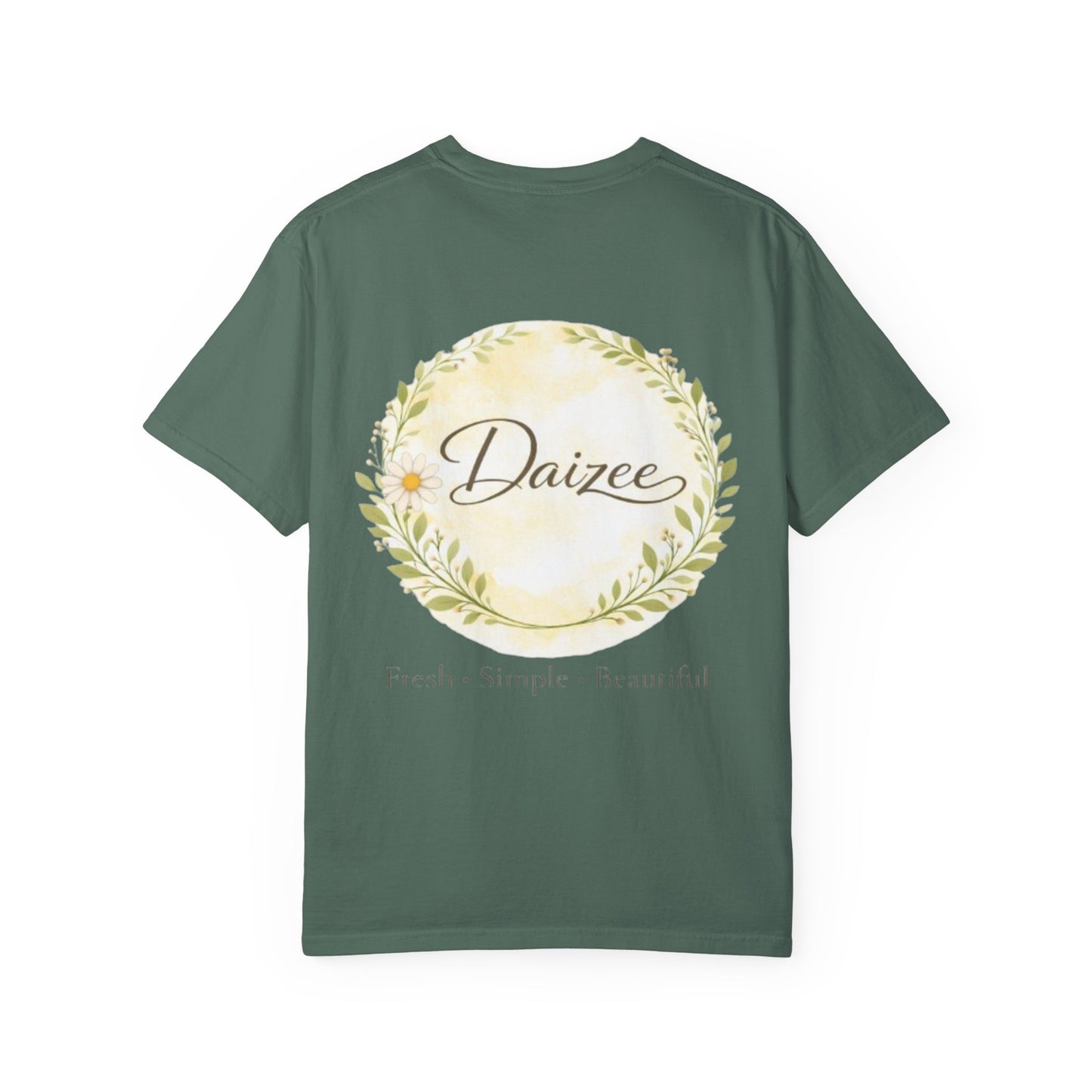 Daizee Floral Logo T-Shirt – "Fresh • Simple • Beautiful" Chest & Back Print