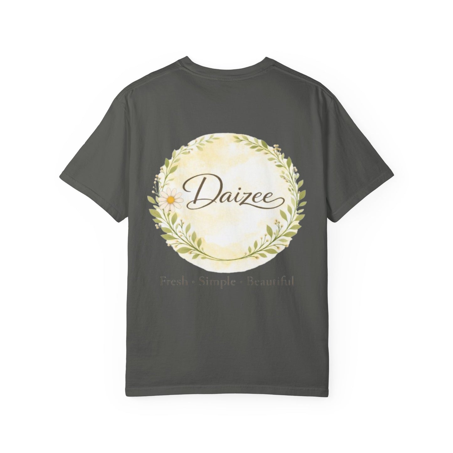 Daizee Floral Logo T-Shirt – "Fresh • Simple • Beautiful" Chest & Back Print