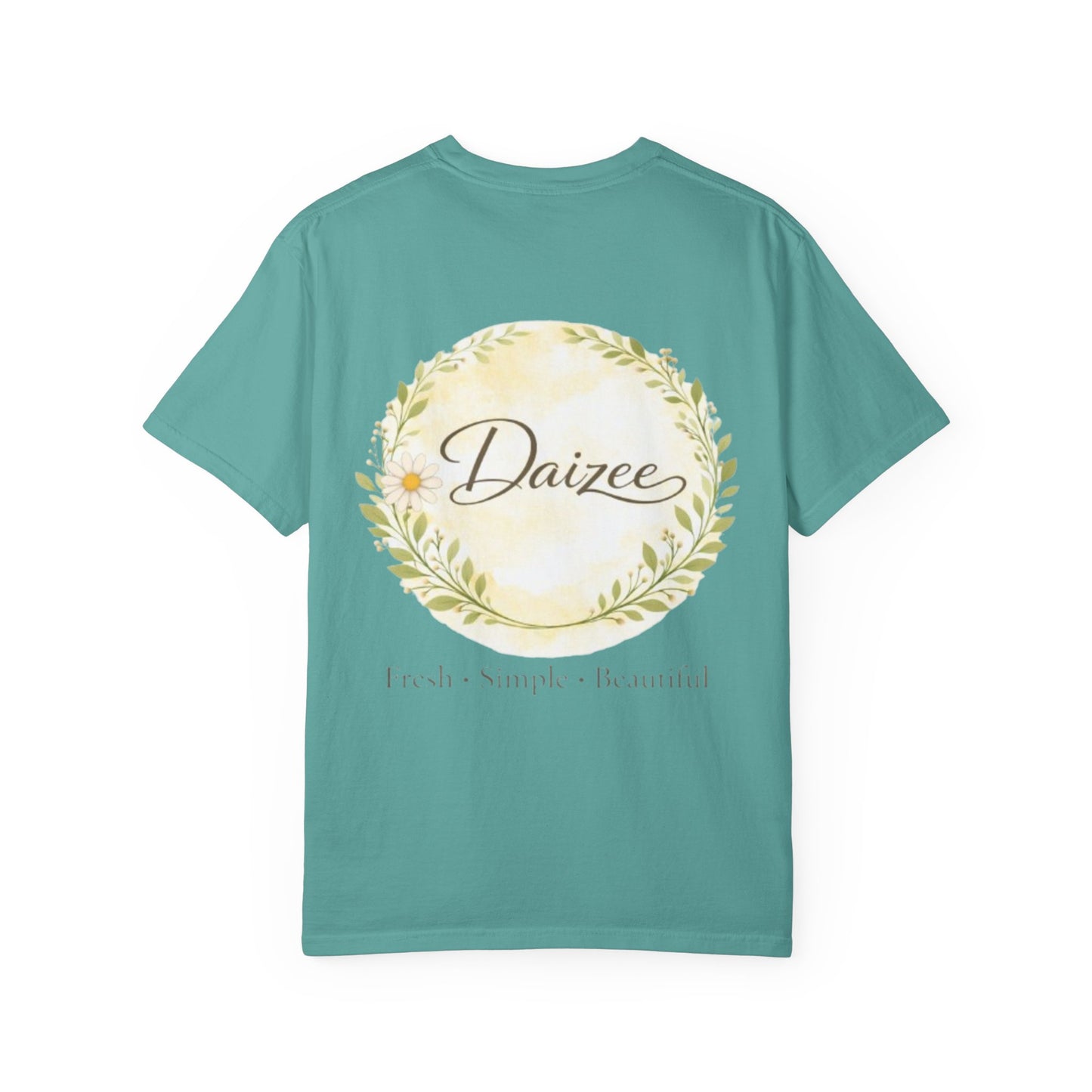 Daizee Floral Logo T-Shirt – "Fresh • Simple • Beautiful" Chest & Back Print