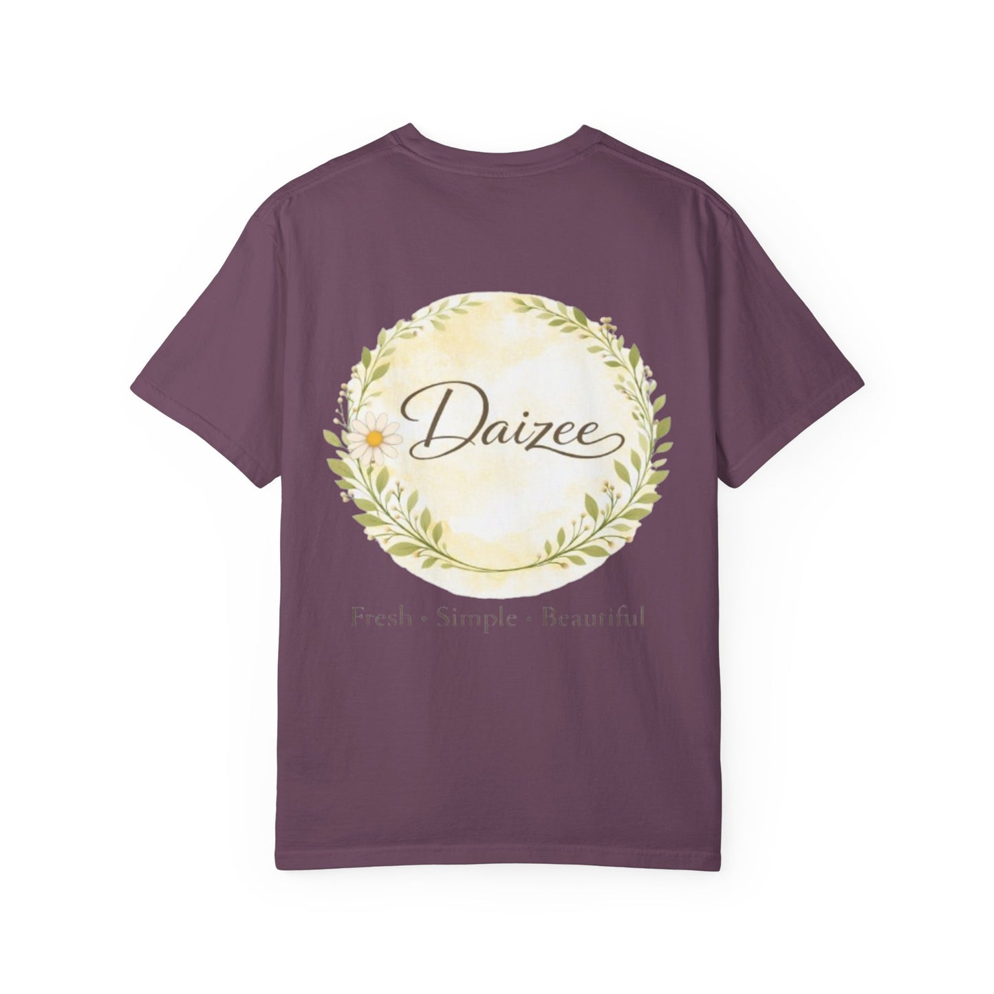 Daizee Floral Logo T-Shirt – "Fresh • Simple • Beautiful" Chest & Back Print