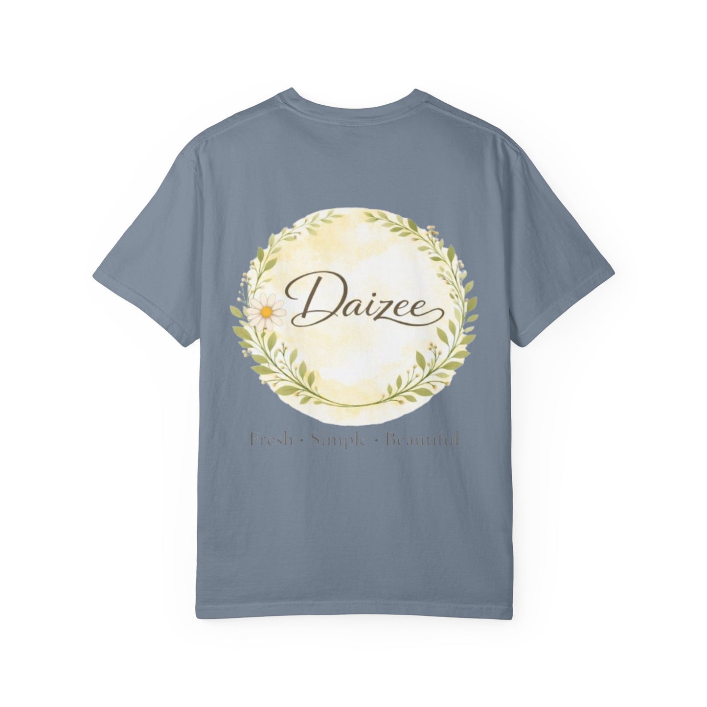 Daizee Floral Logo T-Shirt – "Fresh • Simple • Beautiful" Chest & Back Print