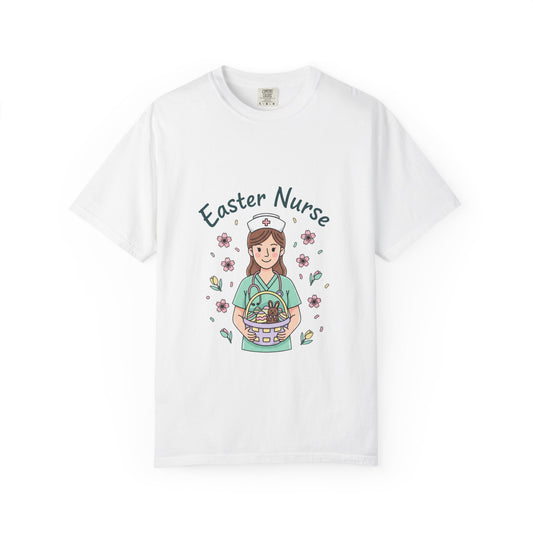 Easter Nurse T-Shirt — "Easter Care" Floral Nursing Tee