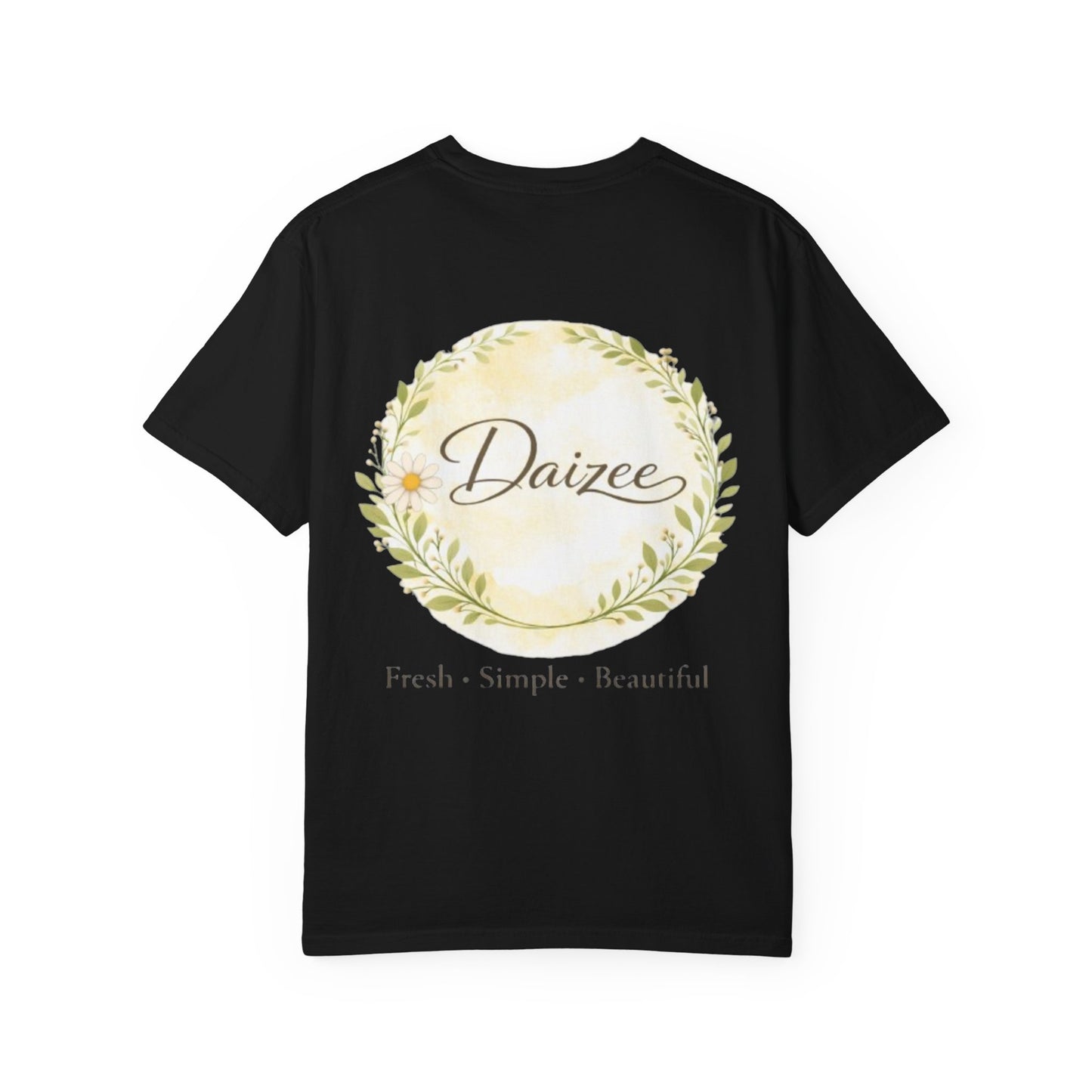 Daizee Floral Logo T-Shirt – "Fresh • Simple • Beautiful" Chest & Back Print