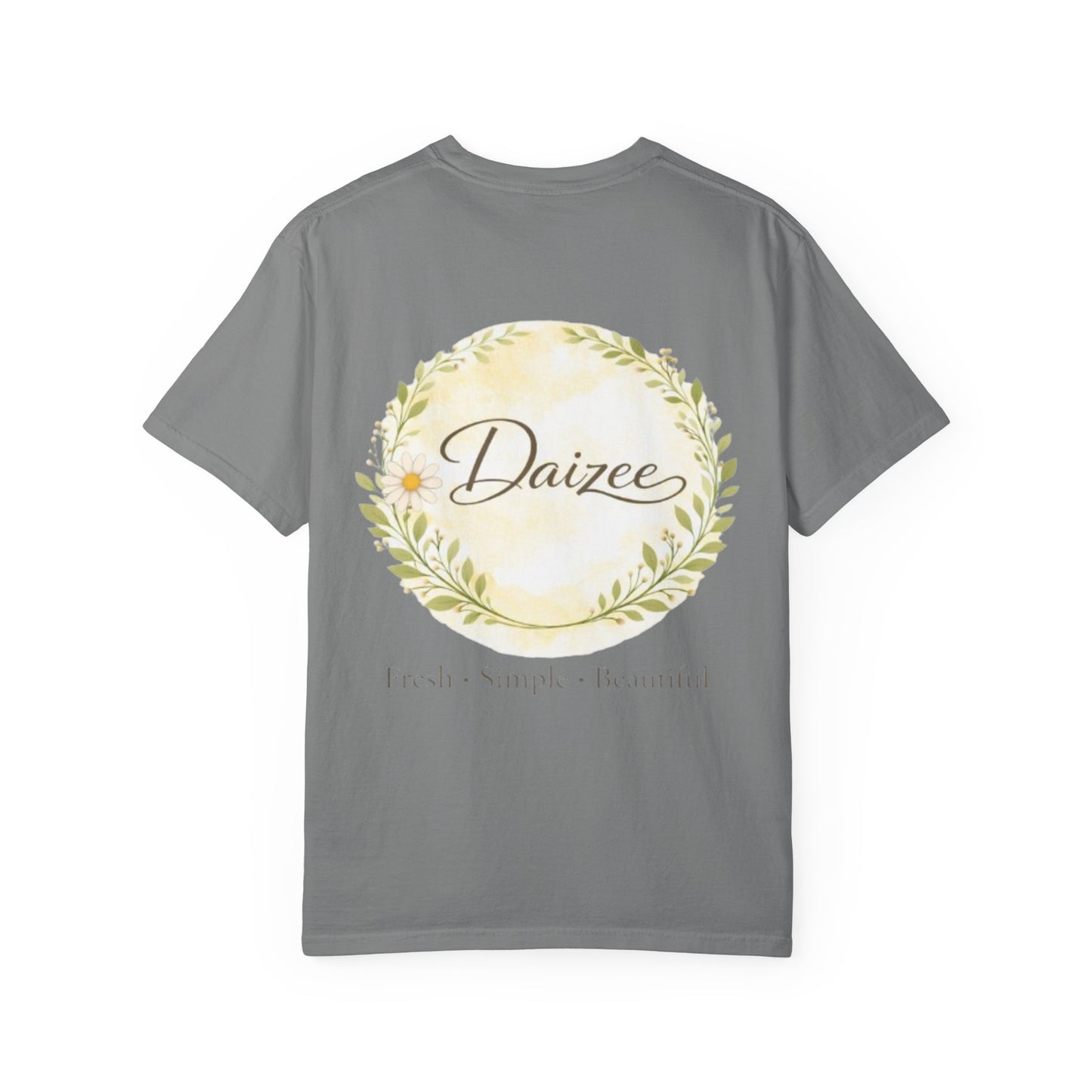 Daizee Floral Logo T-Shirt – "Fresh • Simple • Beautiful" Chest & Back Print